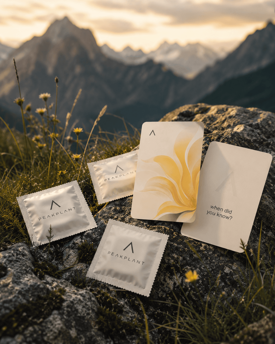 PeakPlant edition 01 — condoms and the sunflower question card